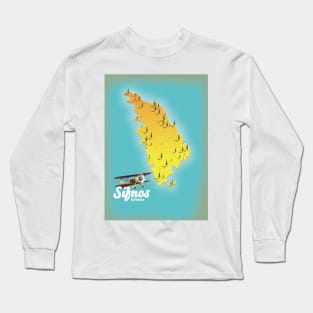 Sifnos Greece retro map Long Sleeve T-Shirt